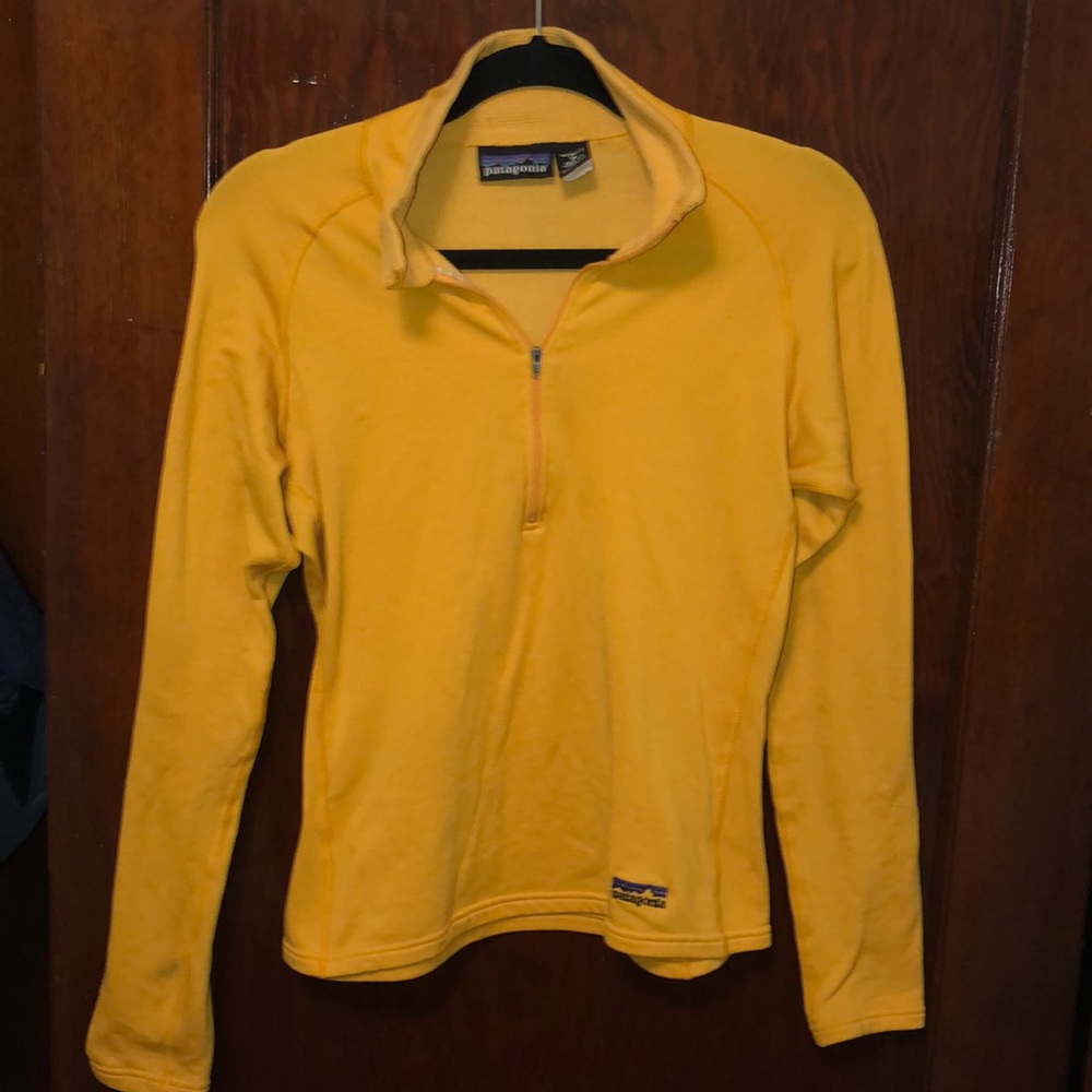 Patagonia yellow 3/4 zip thermal jacket